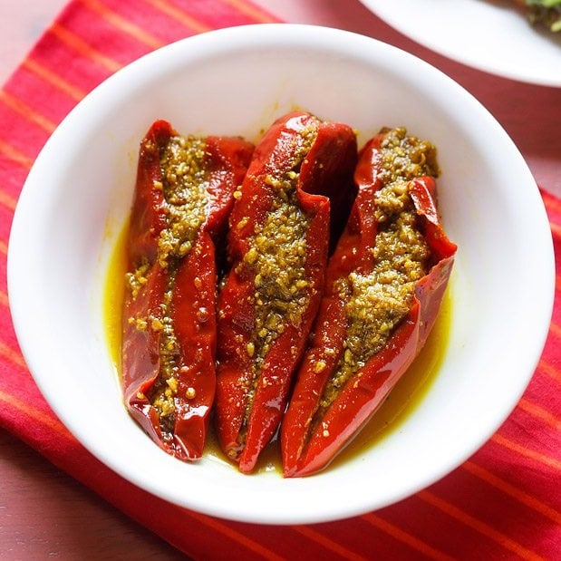 Red chilli pickle (STUFFED)